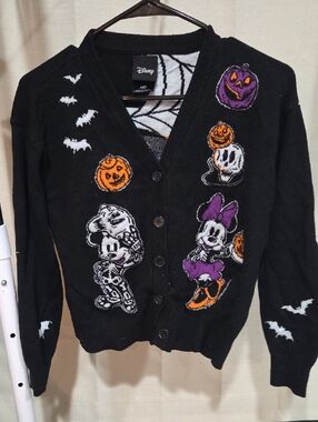 Disney Black Cardigan Glow In The Dark Halloween Characters